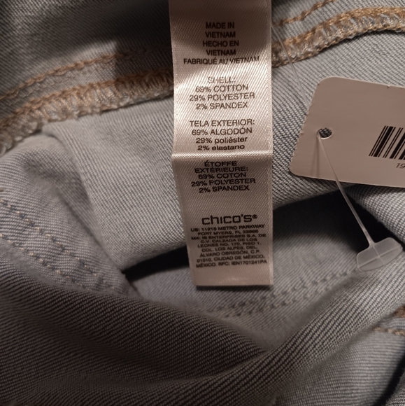 Chico's 2.5 Pull On Perfect Stretch Jeans Brand New With-Tag Women's 14SlimAnkle - Picture 12 of 13